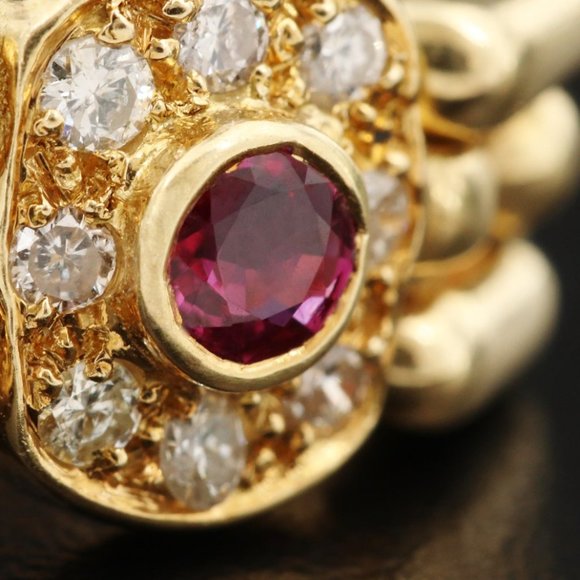 MODA ITALIA / 1.25 CT Diamond & Ruby ring / 18K Yellow gold - Picture 2 of 7